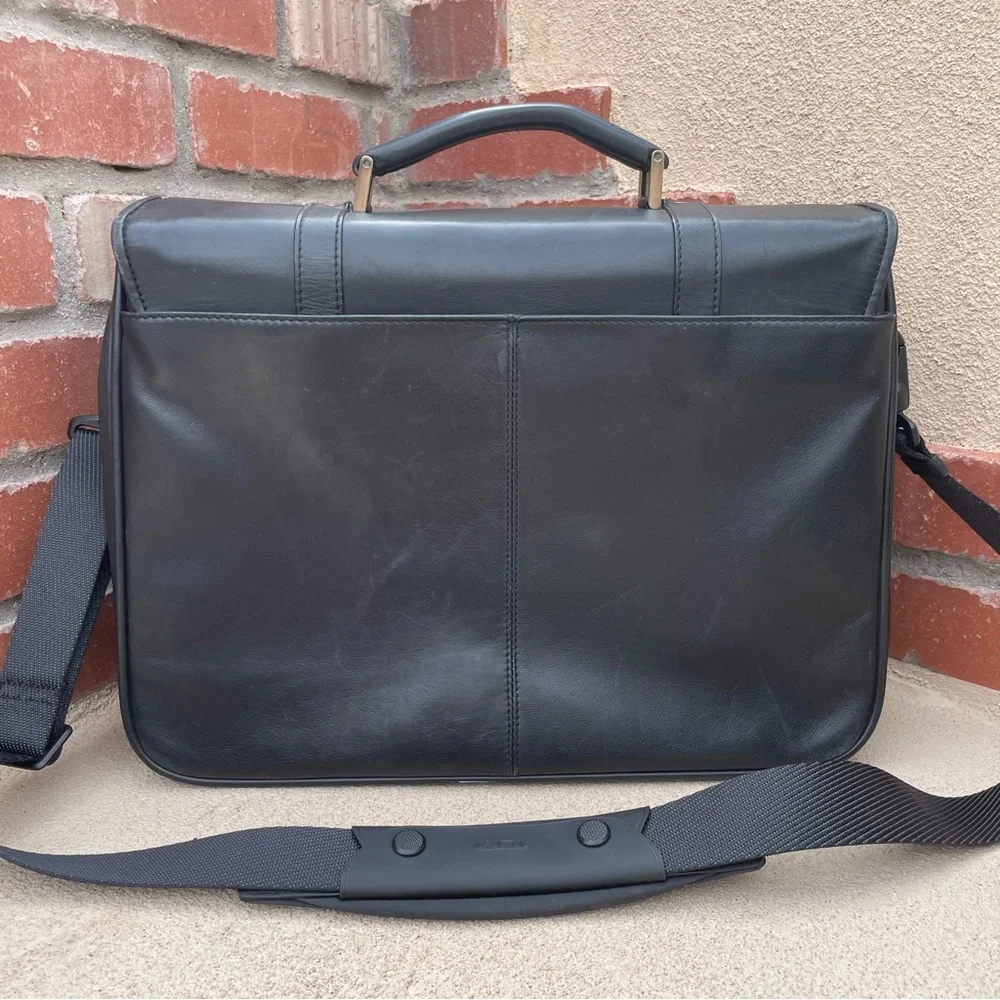 Kenneth Cole New York Large Vegan Briefcase with Laptop sleeve in Black